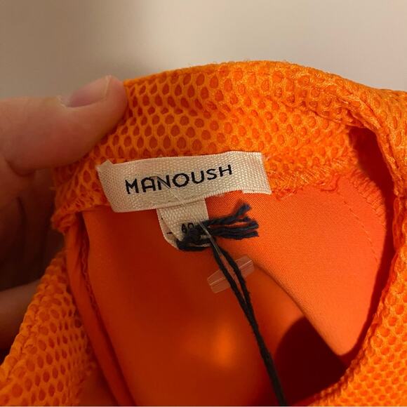 NWT Manoush Orange Eyelet Sheath Mini Dress Small - Picture 12 of 13